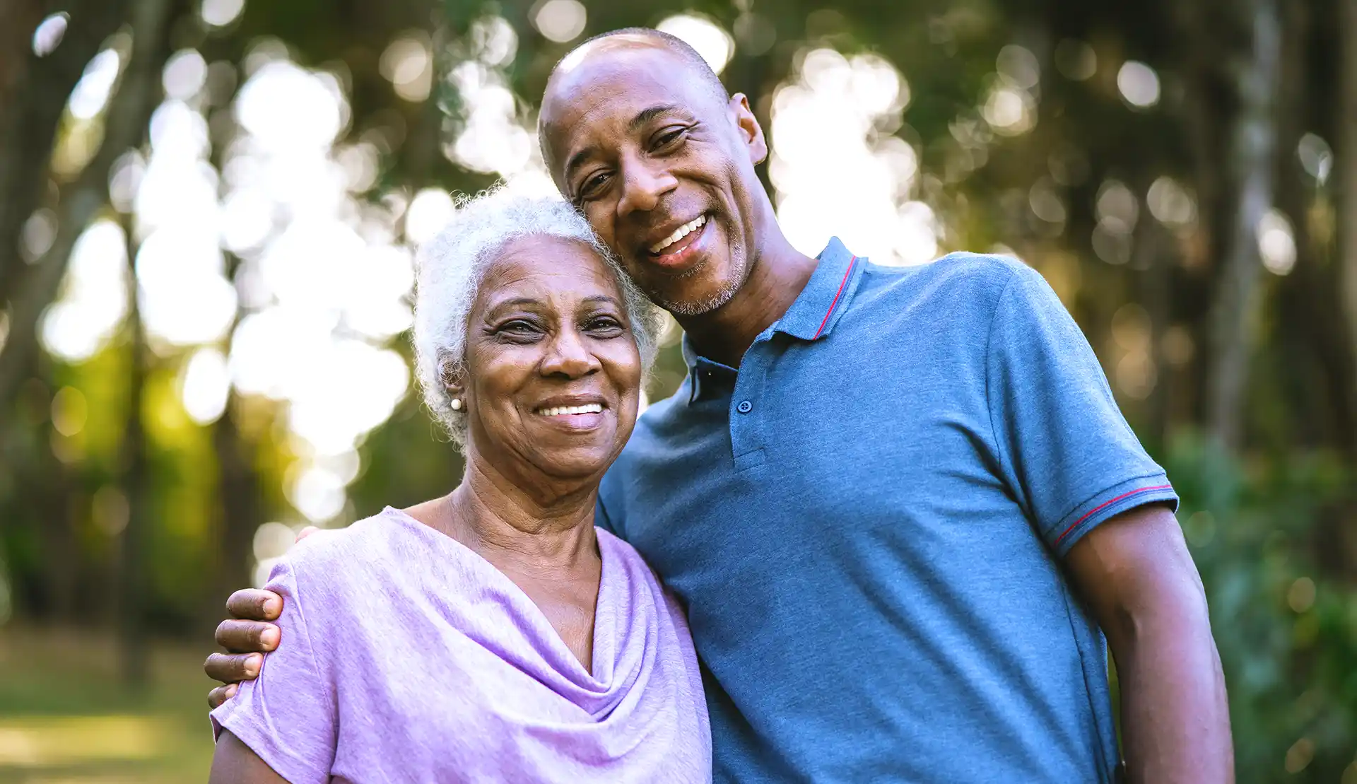 Retired mother with adult son