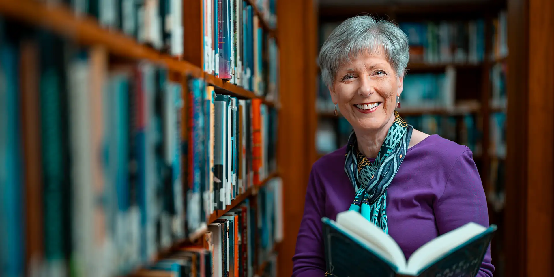 Canterbury resident enjoying the library