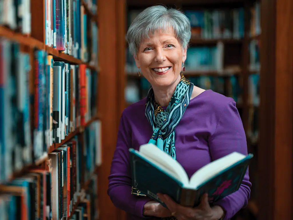 Canterbury resident enjoying the library