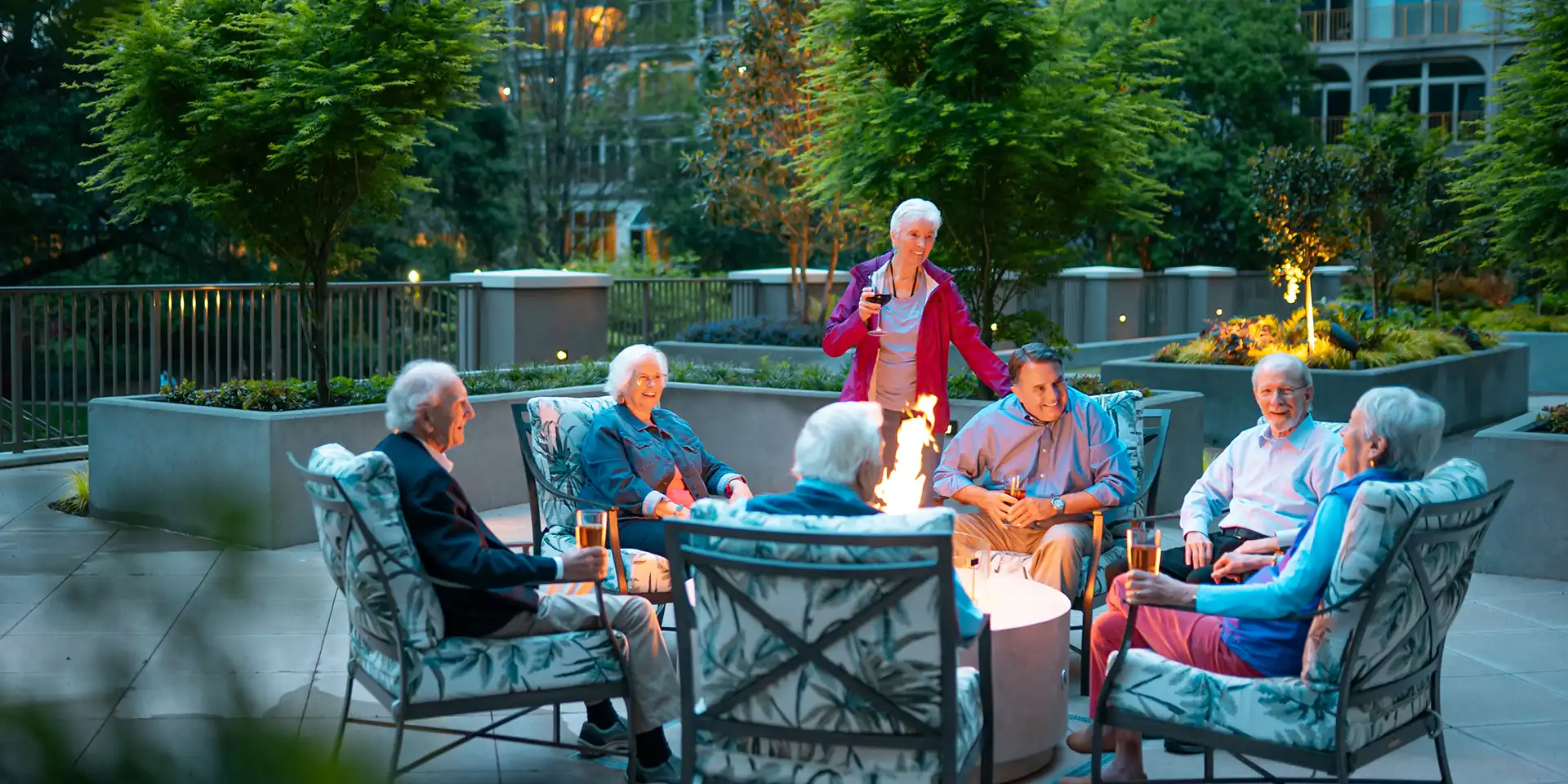Canterbury residents enjoying time together on the Activities Deck