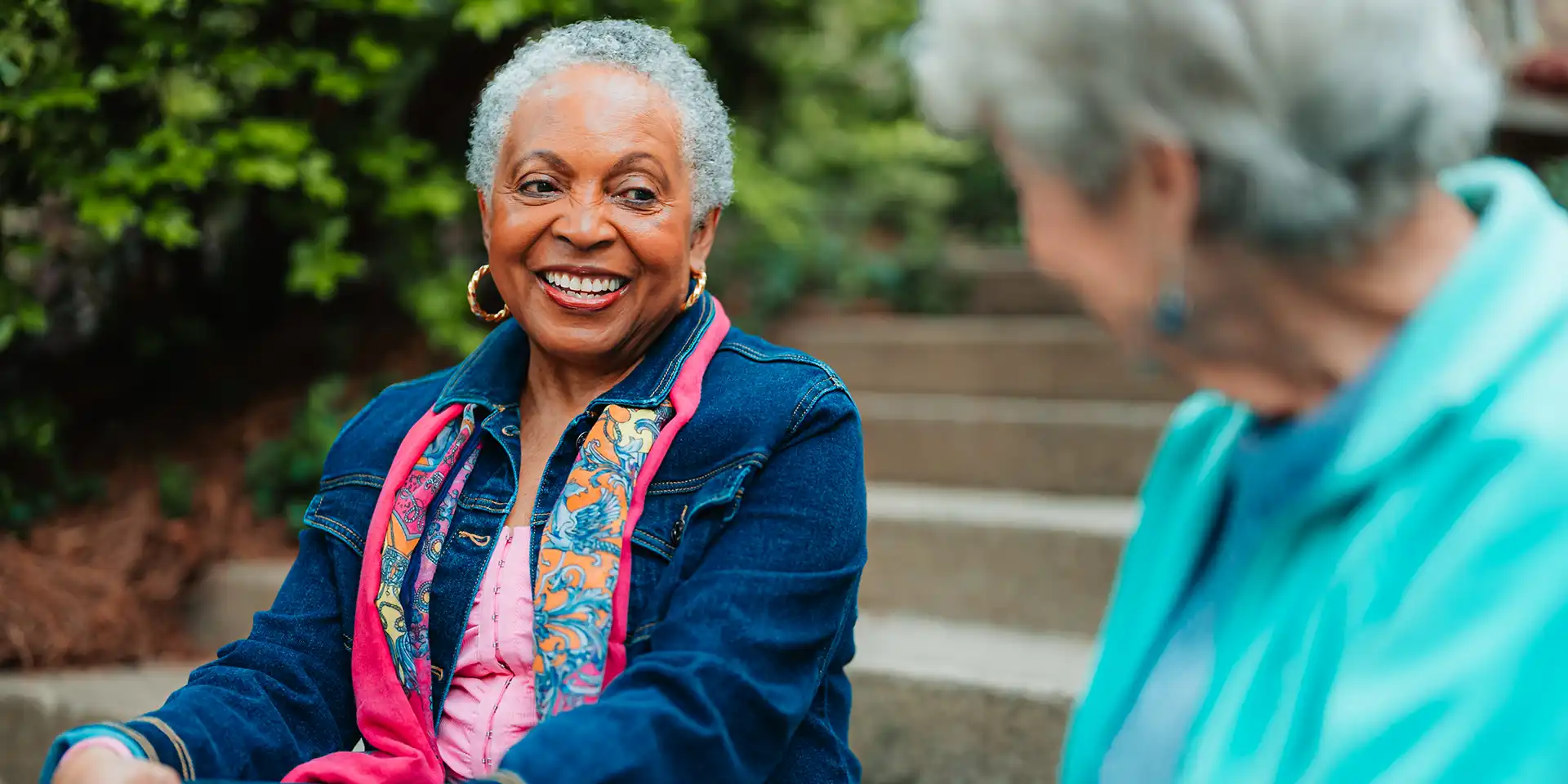 Canterbury Court residents enjoying time in the gardens
